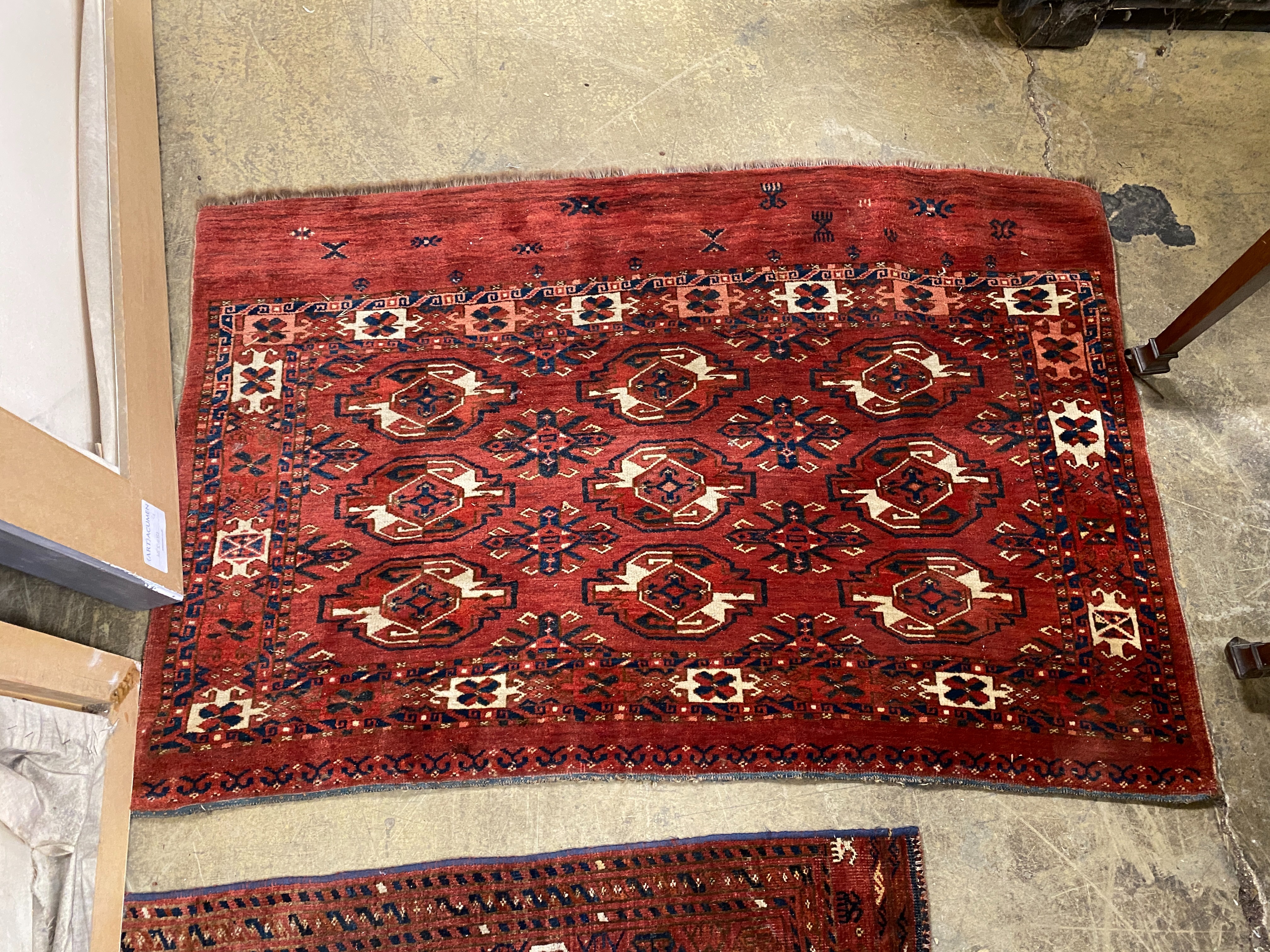 Two Tekke red ground rugs, larger 136 x 94cm